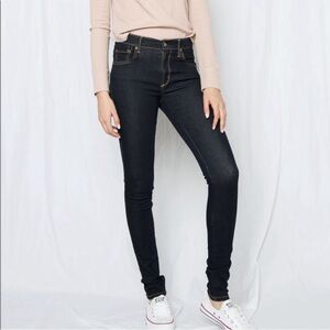 James Jeans Dry Aged Denim Twiggy in Black Cat Dark Wash Stretch Ankle Size 28
